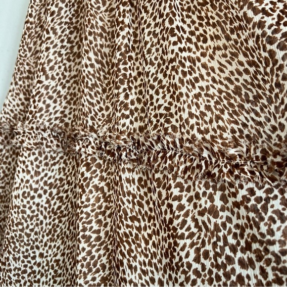 1. STATE sleeveless animal print smock neck tiered midi dress Waistband Sz M - Picture 8 of 15